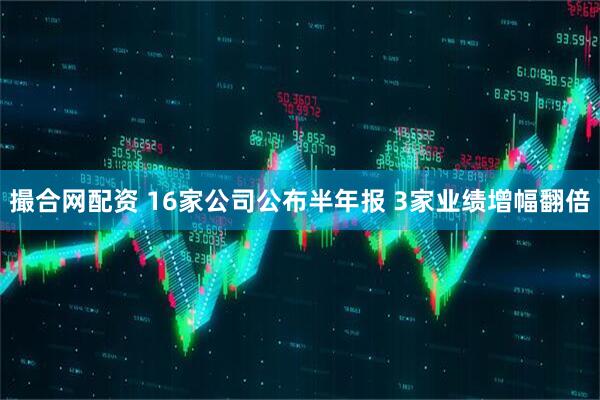 撮合网配资 16家公司公布半年报 3家业绩增幅翻倍